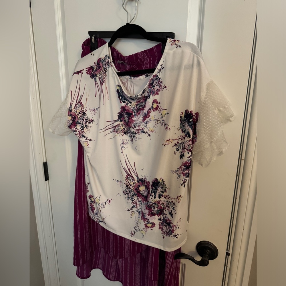 Blouse and wrap skirt combo
